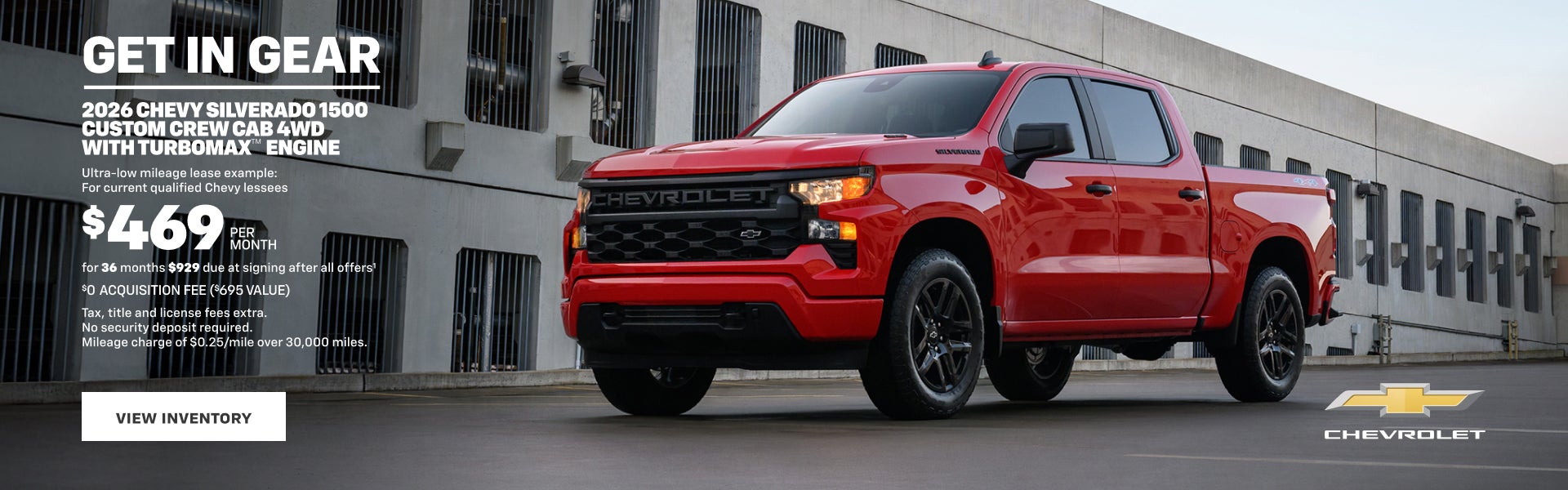 2026 Chevy Silverado 1500 Custom Crew Cab 4WD with TurboMax Engine. Ultra-low mileage lease exam...